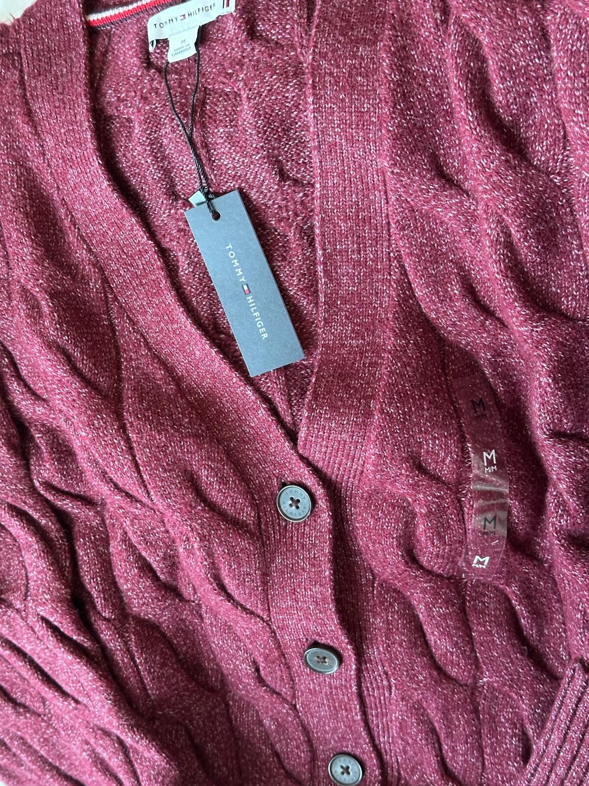 RY63 Tommy 酒紅色 針織開胸外套