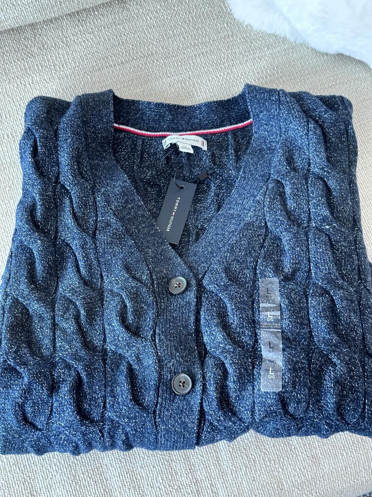 RY64 Tommy 深藍色 針織開胸外套