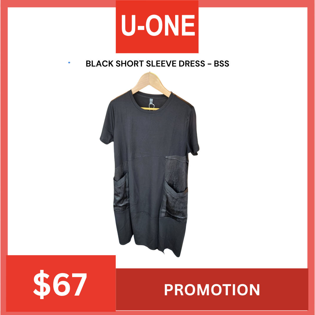 BLACK SHORT SLEEVE DRESS - BSS