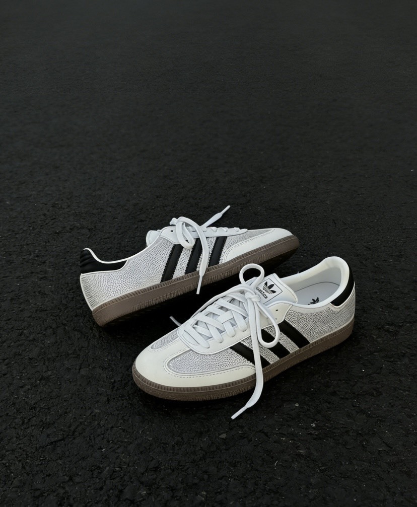 ADIDAS SAMBA OG 水鑽 白黑 焦糖底 宋雨琦同款 女鞋 IH9055