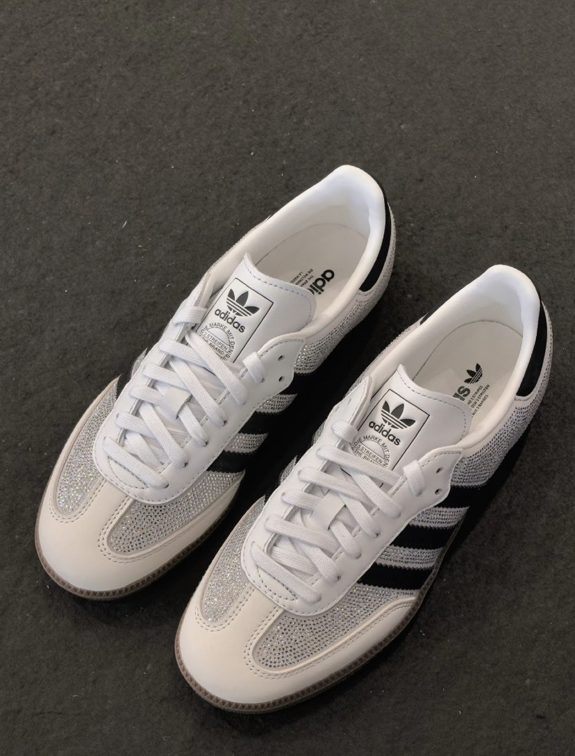 ADIDAS SAMBA OG 水鑽 白黑 焦糖底 宋雨琦同款 女鞋 IH9055