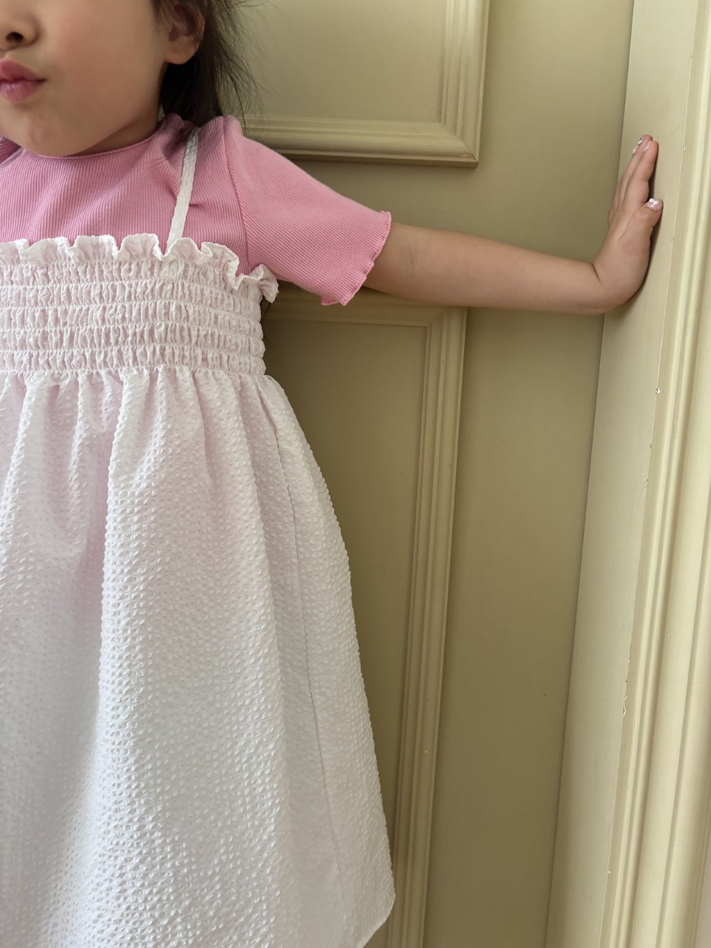 正韓夏pepper 夏季清新白吊帶洋裝