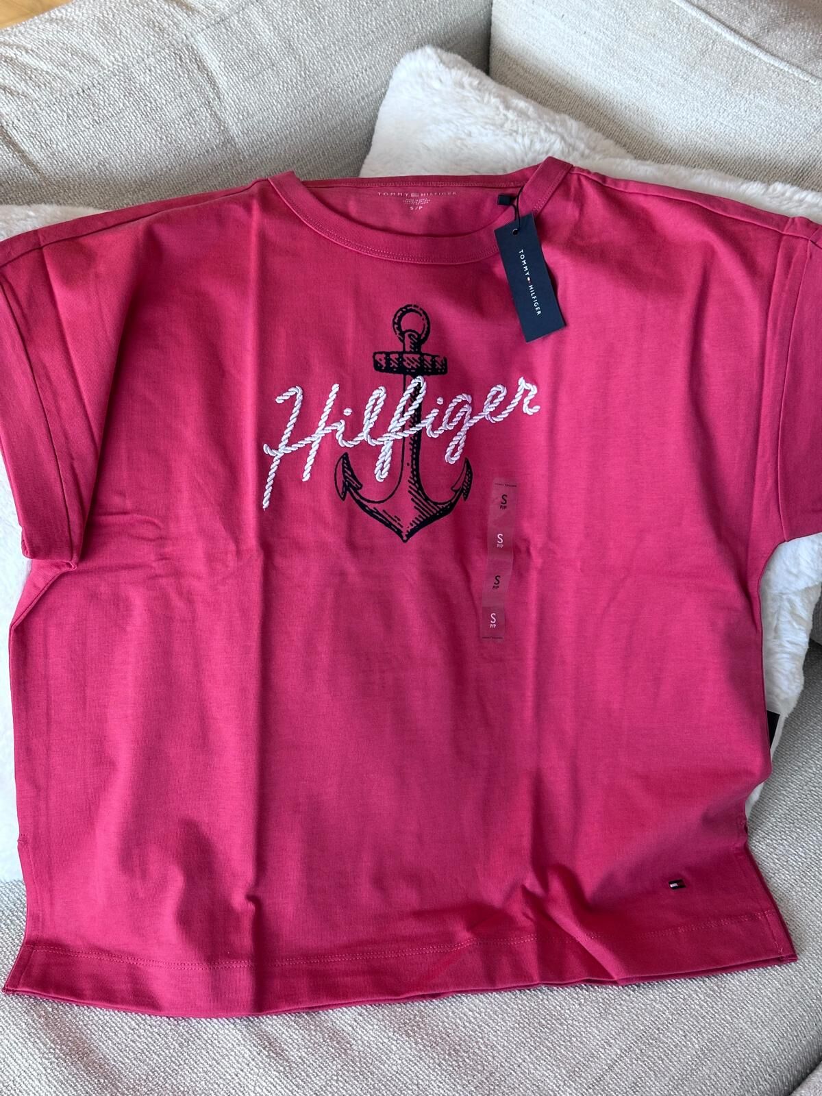 RY71 Tommy  女裝 撩草logo 紅色短袖衫