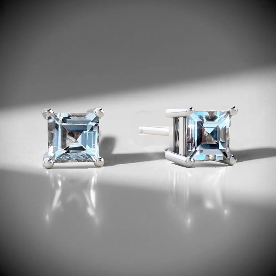 【訂製】公主方925S單石耳環