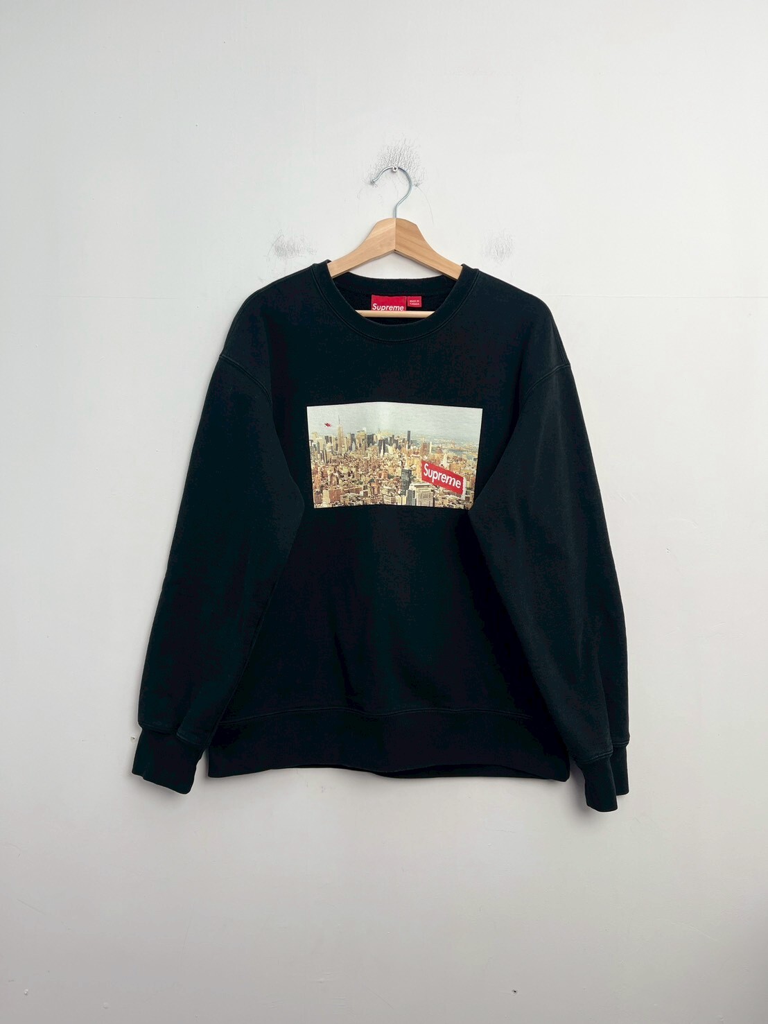 SUPREME 20AW AERIAL CREWNECK BLACK SIZE M