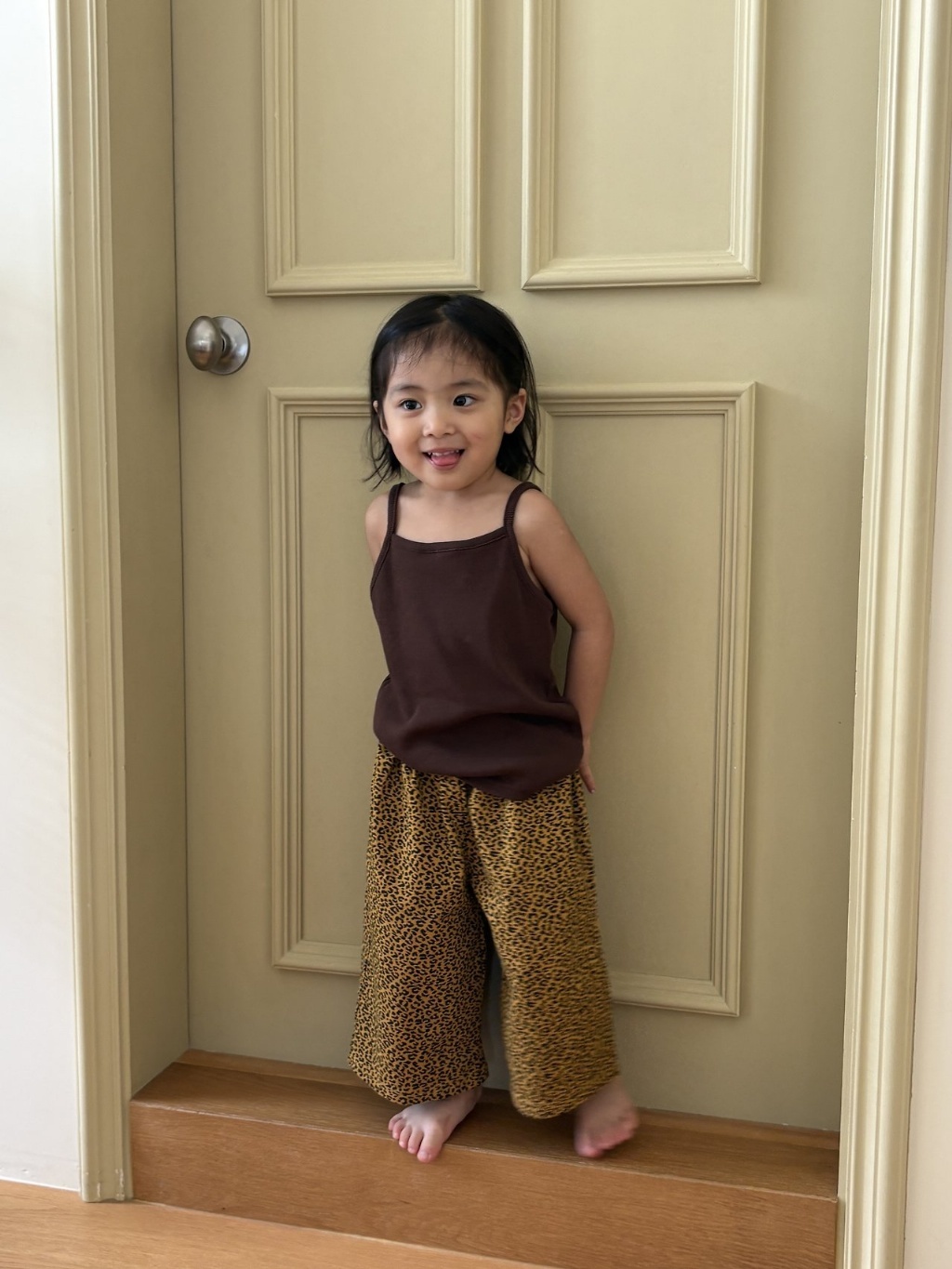 正韓夏pepper 2色豹紋寬褲