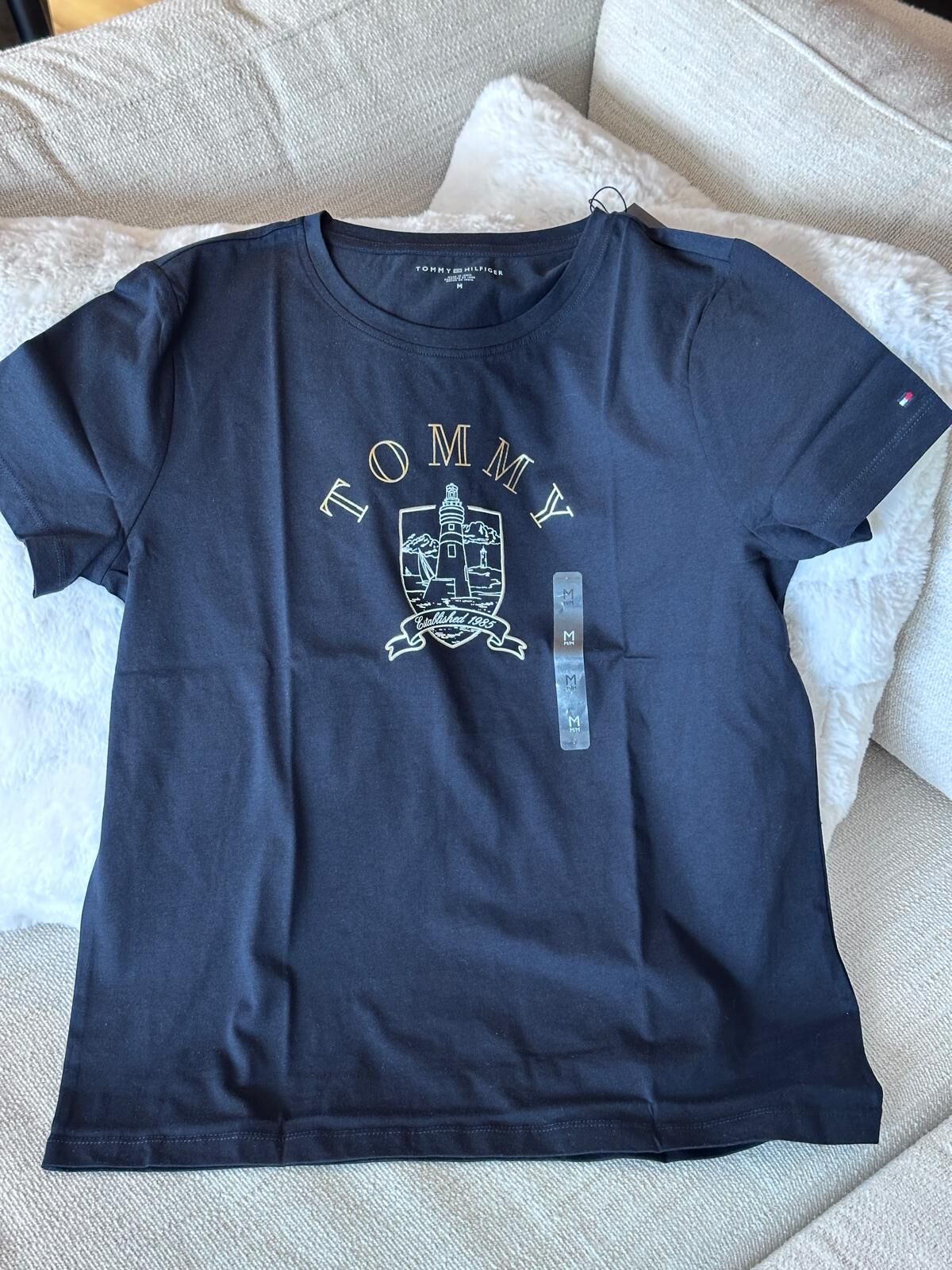 RY75 Tommy  女裝 燈塔圖案 深藍色短袖衫