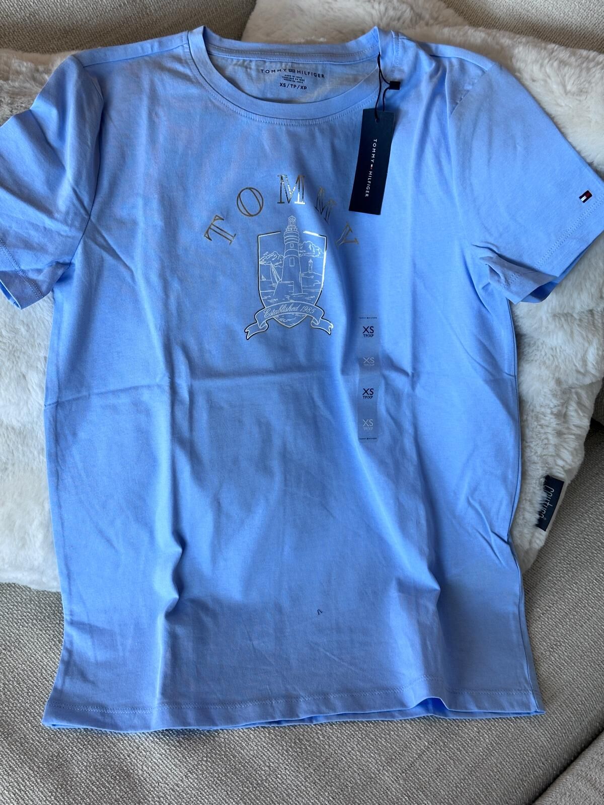 RY77 Tommy  女裝 燈塔圖案 淺藍色短袖衫