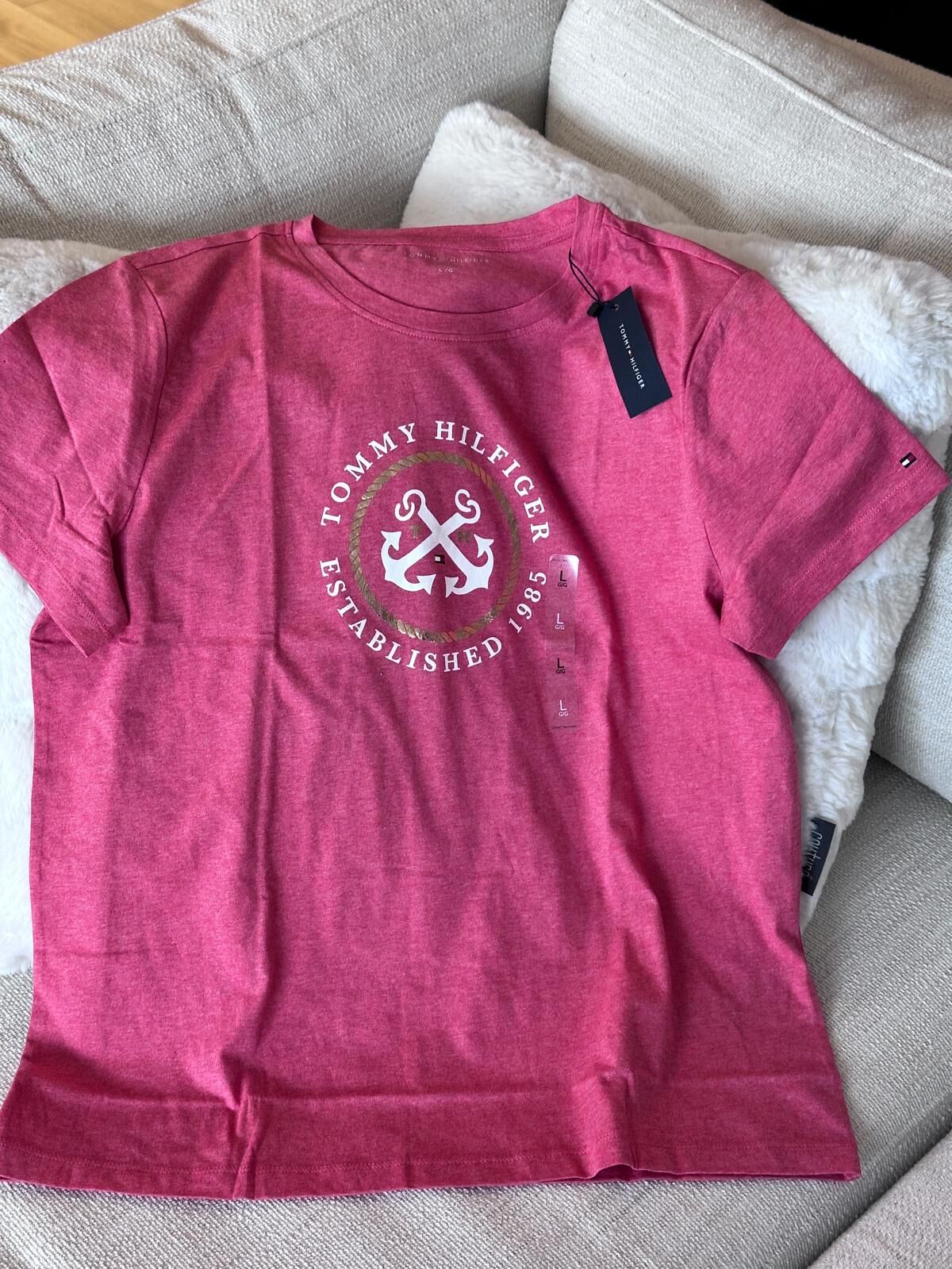 RY79 Tommy  女裝 圓形logo 紅色短袖衫