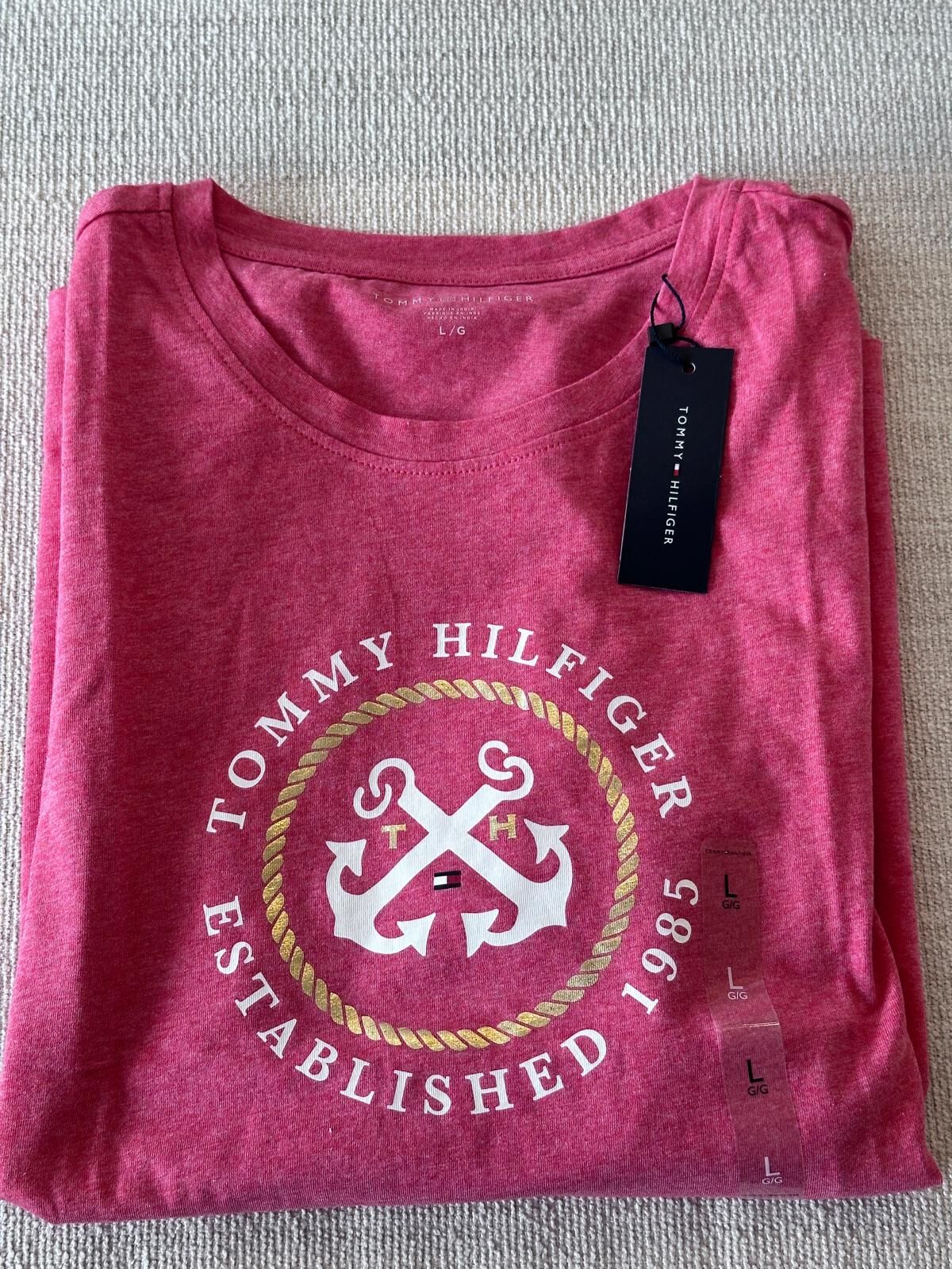 RY79 Tommy  女裝 圓形logo 紅色短袖衫