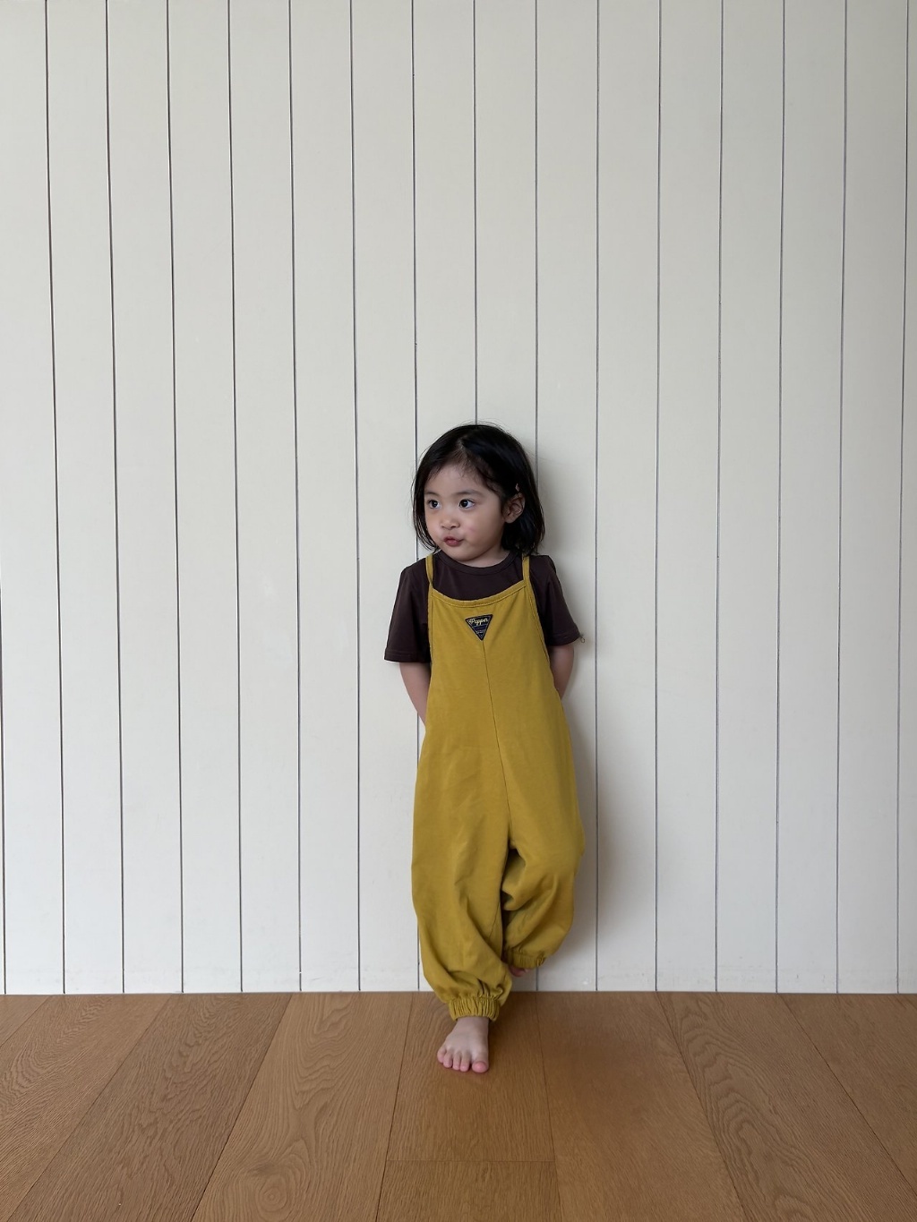 正韓夏pepper 三角小標吊帶連身褲