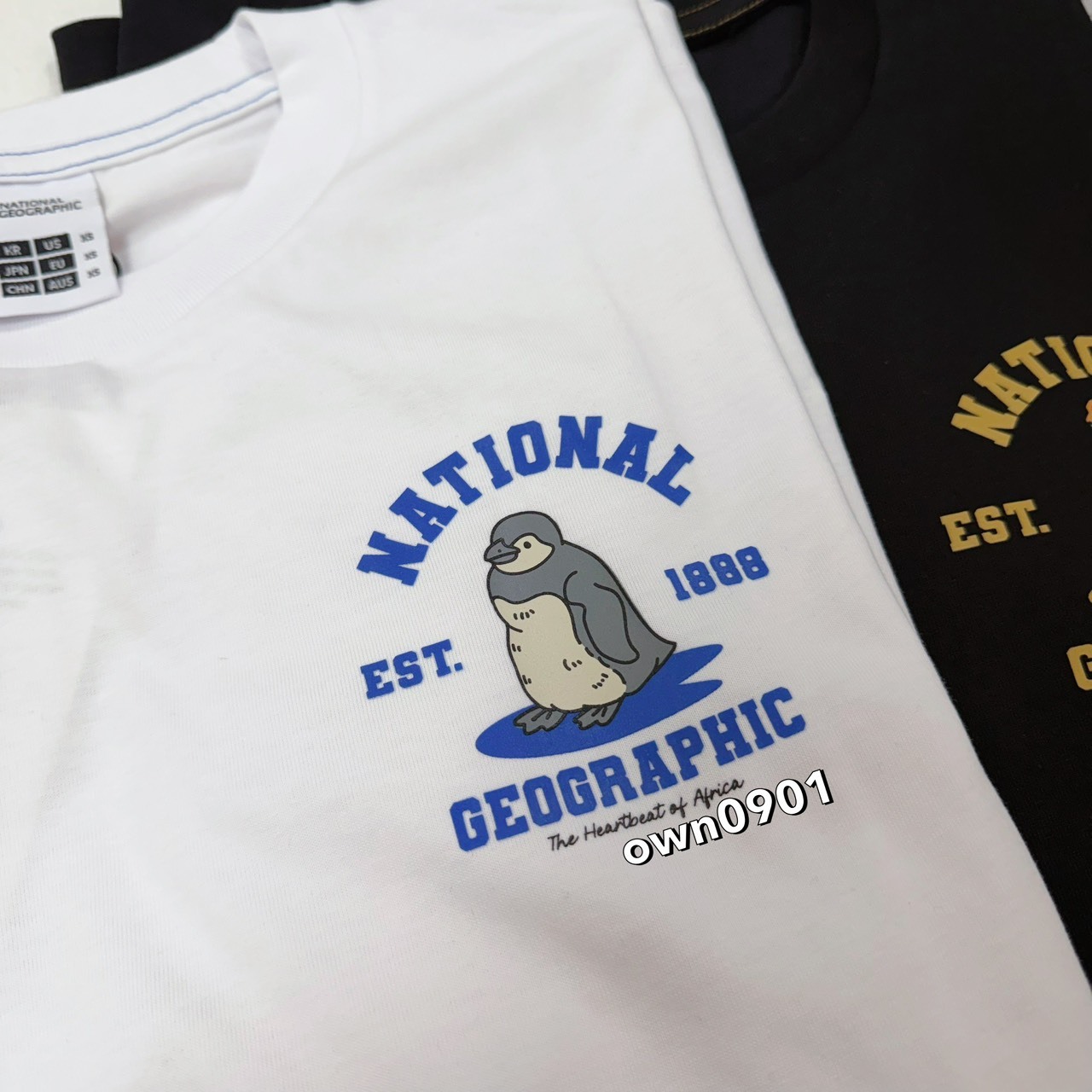 【OWN】National Geographic 國家地理 野生動物 短袖 上衣 休閒 微寬鬆 透氣 不分男女 黑色 白色 淺灰 獵豹 企鵝 斑馬