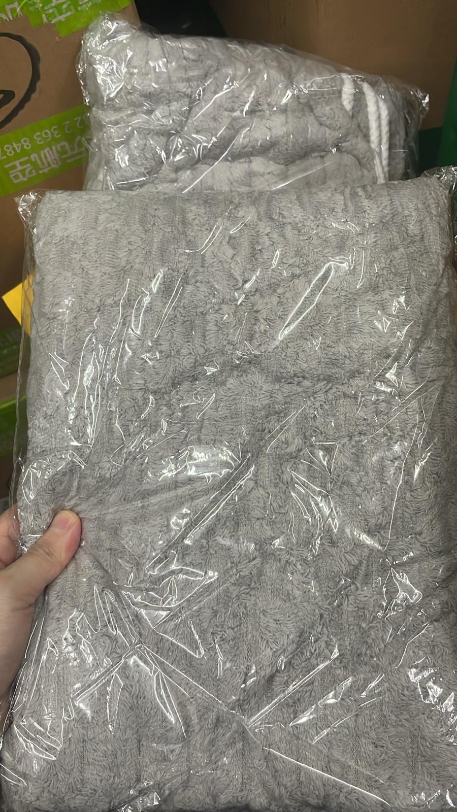 現貨 日本雪棉棉加厚速吸水大浴巾 (1套2條)（灰色）（#919大C)