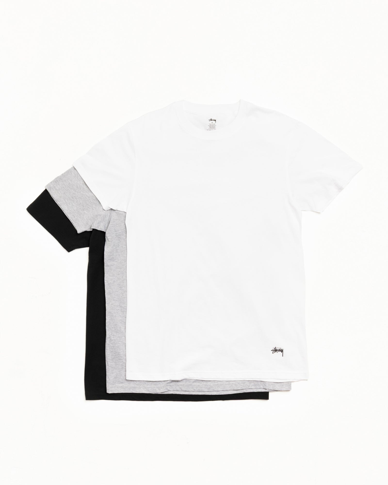2026SS STUSSY UNDERSHIRT TEES 3 PACK 下擺 LOGO 短T 素T 三件一盒 現貨