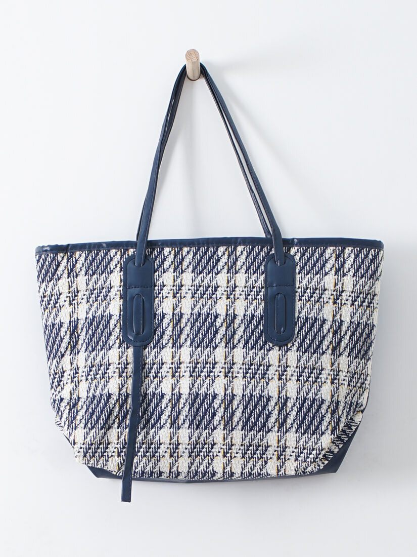 小資風毛呢皮革肩背包(2色)