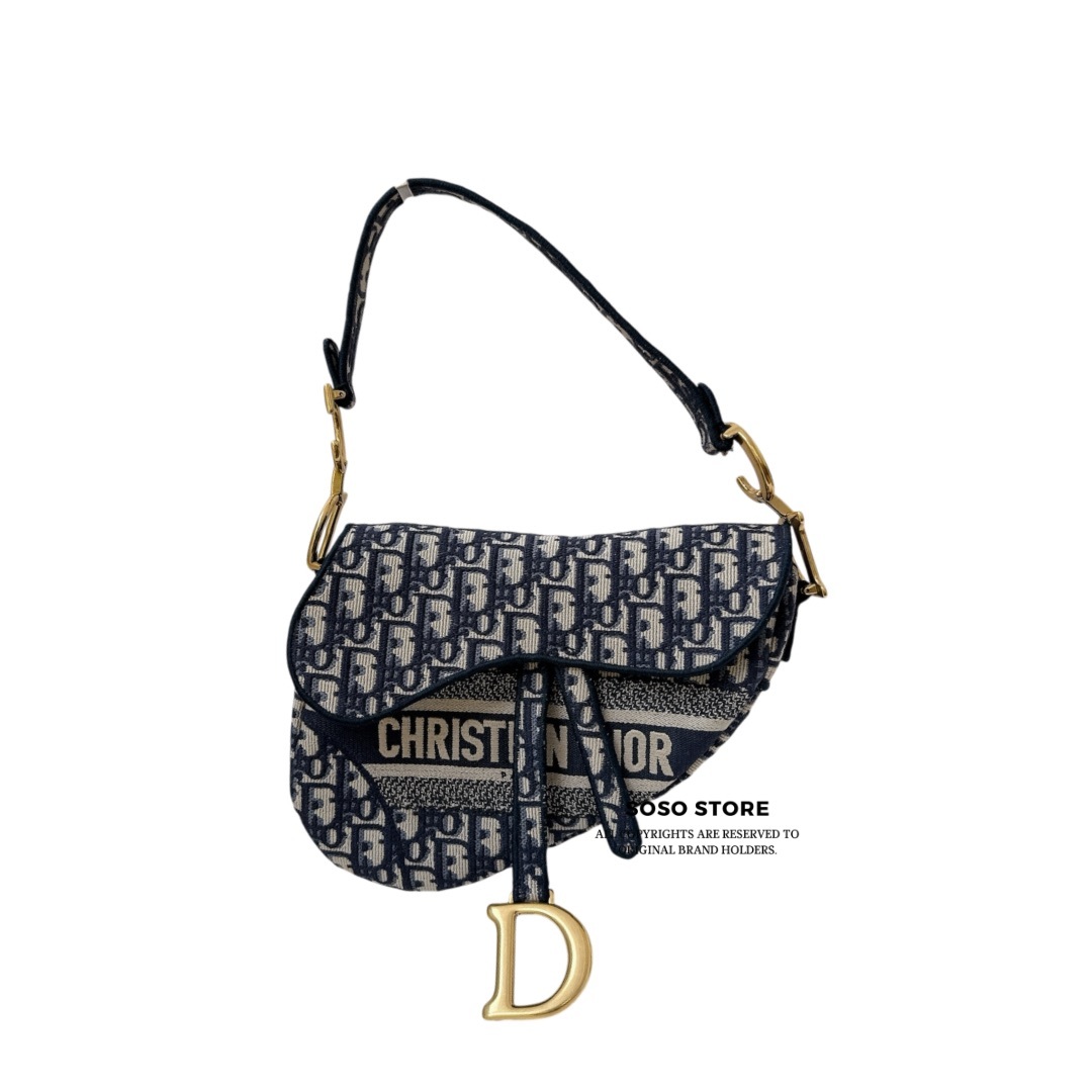 Dior Saddle Bag - Blue / GHW
