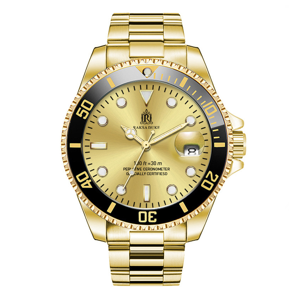 【RAKSA DUKE羅薩公爵】RSD-043 水鬼 陶瓷錶圈 夜光指針刻度 單向旋轉錶圈 日期 不鏽鋼 機械  全金 手錶