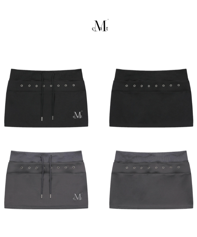 本週限時接單!! 韓國🇰🇷連線 MUCENT 辣妹金屬孔洞迷你裙 裙子 短裙 迷你裙 膝上裙 2色(任買兩件7-11免運)/預購