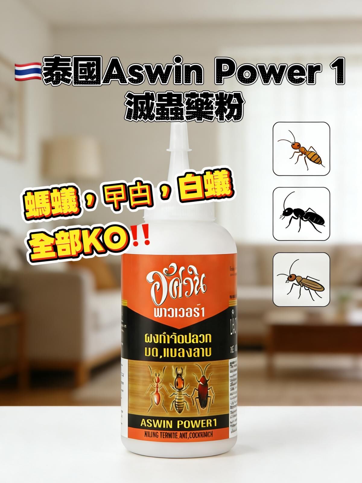 泰國Aswin Power 1 滅蟲藥粉 250g