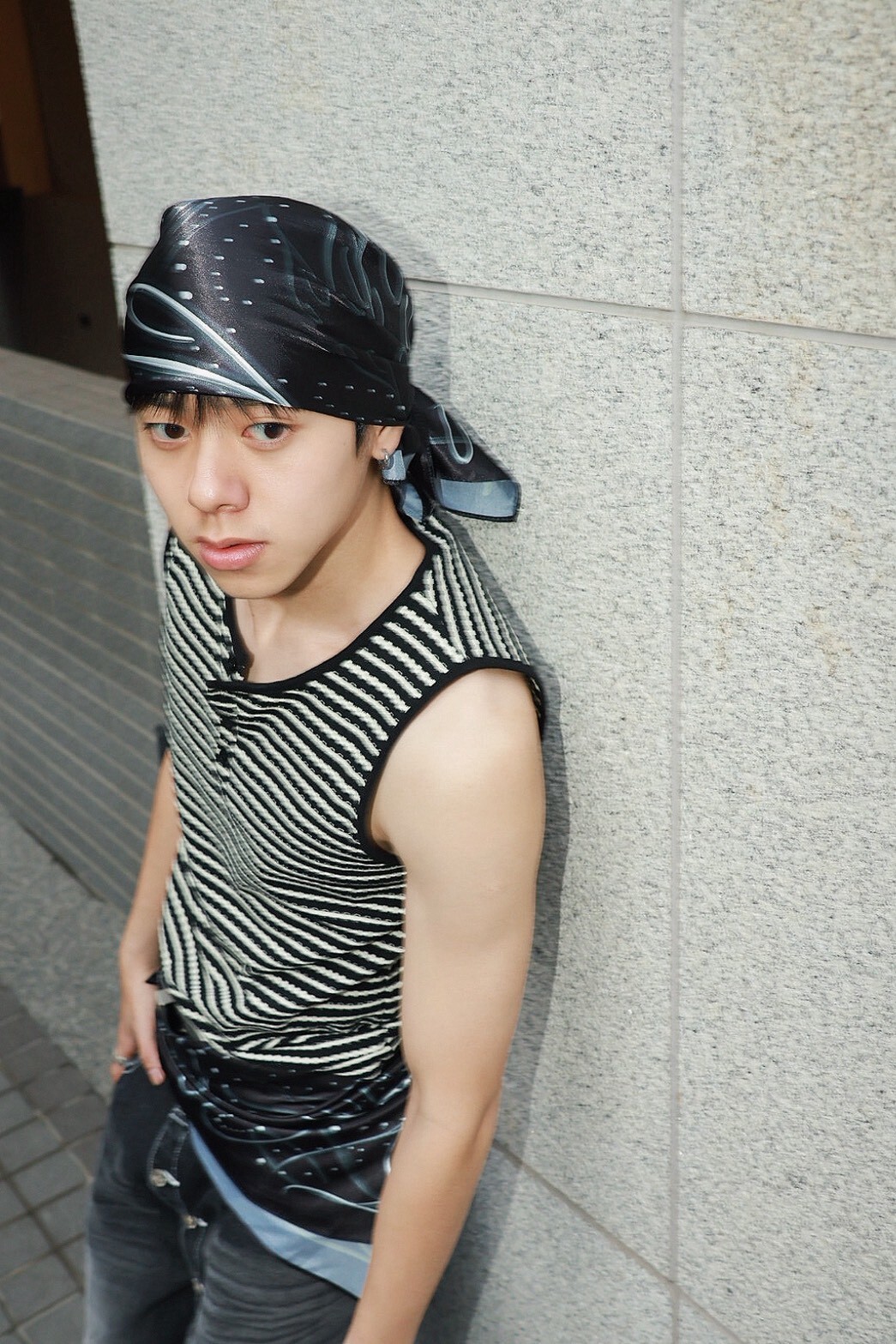 TASTEFUL MADE -⛓️Trace of Fluid (液軌) 涼感 緞面 70*70 頭巾 方巾 配件