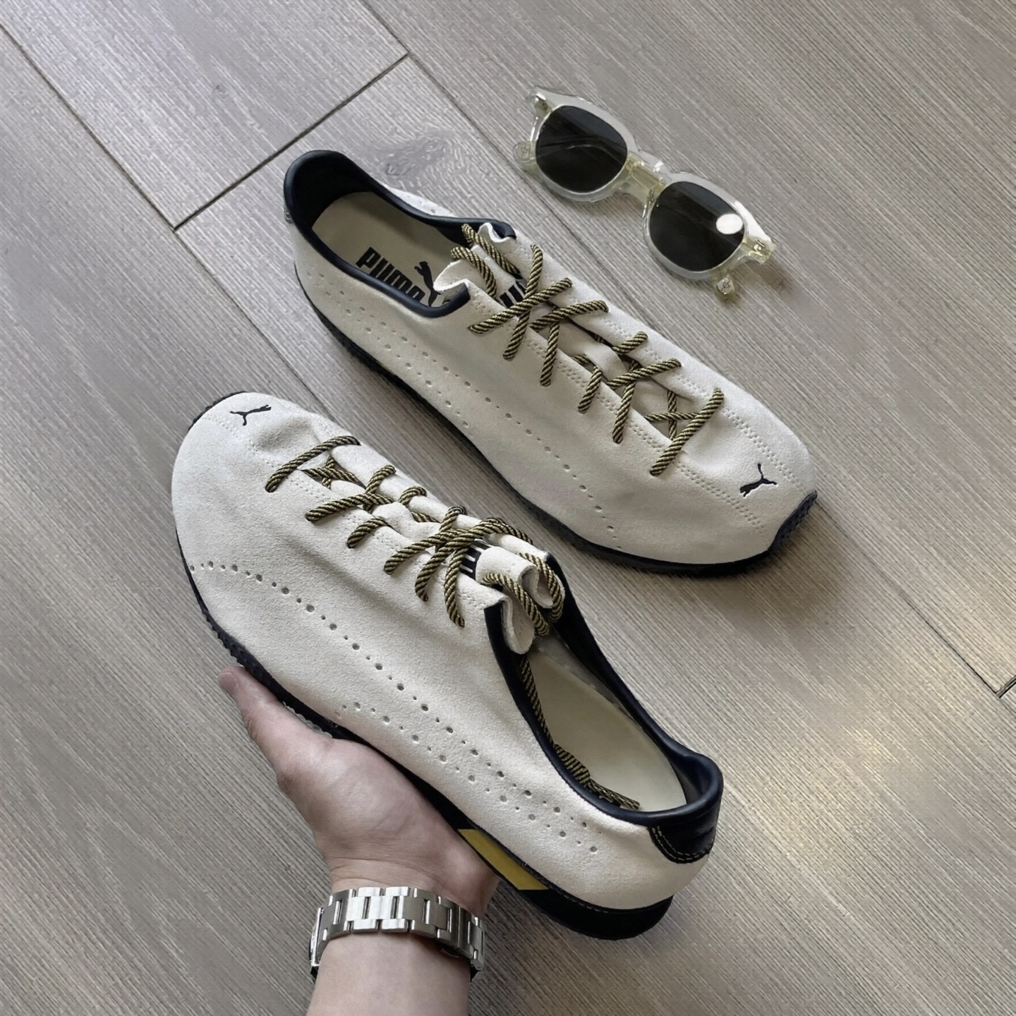 PUMA x NOAFTERNO H-STREET 聯名 米白 薄底 麂皮 休閒 德訓鞋 408182-01