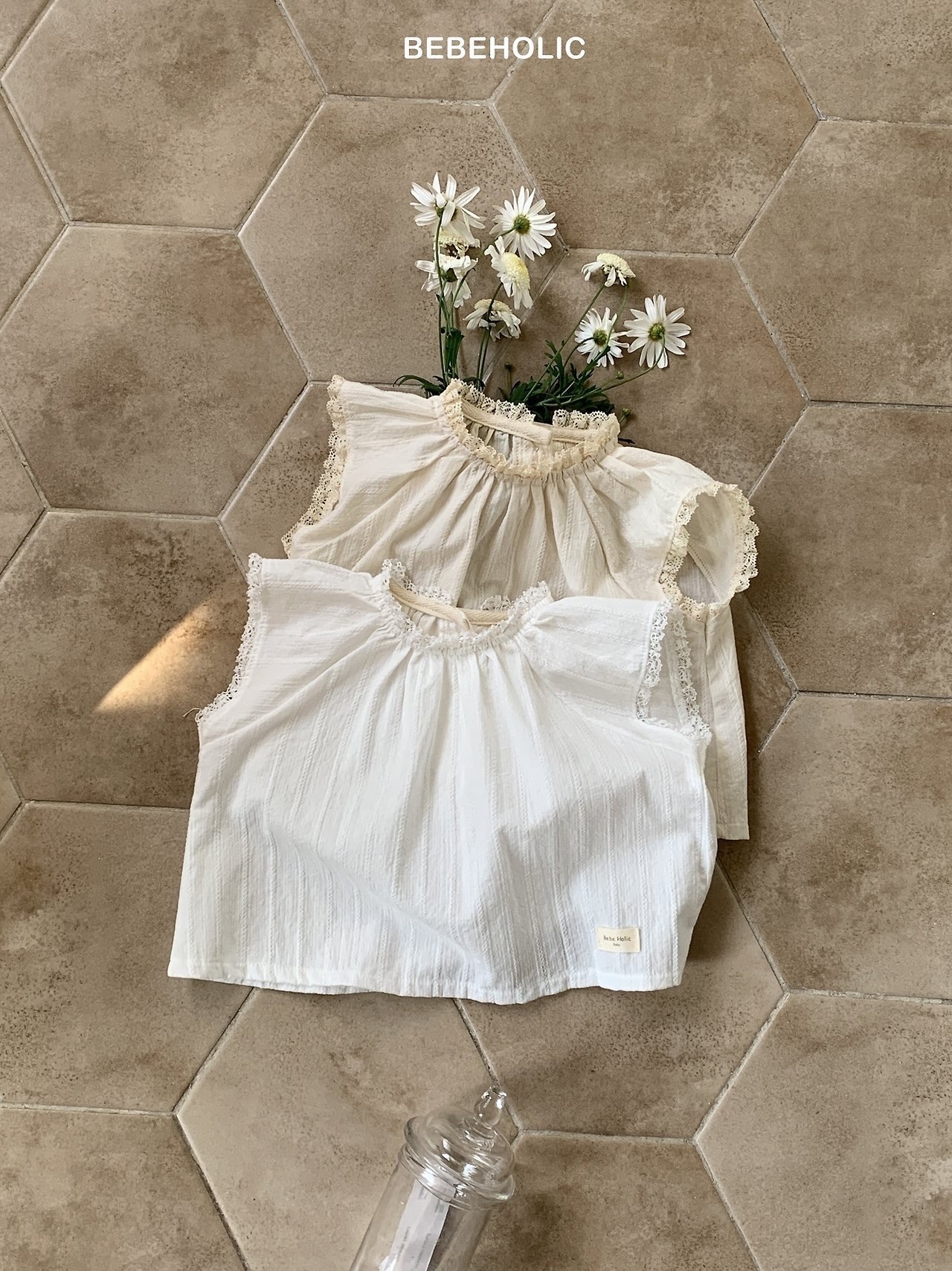Bebe Holic Lace Trim Blouse