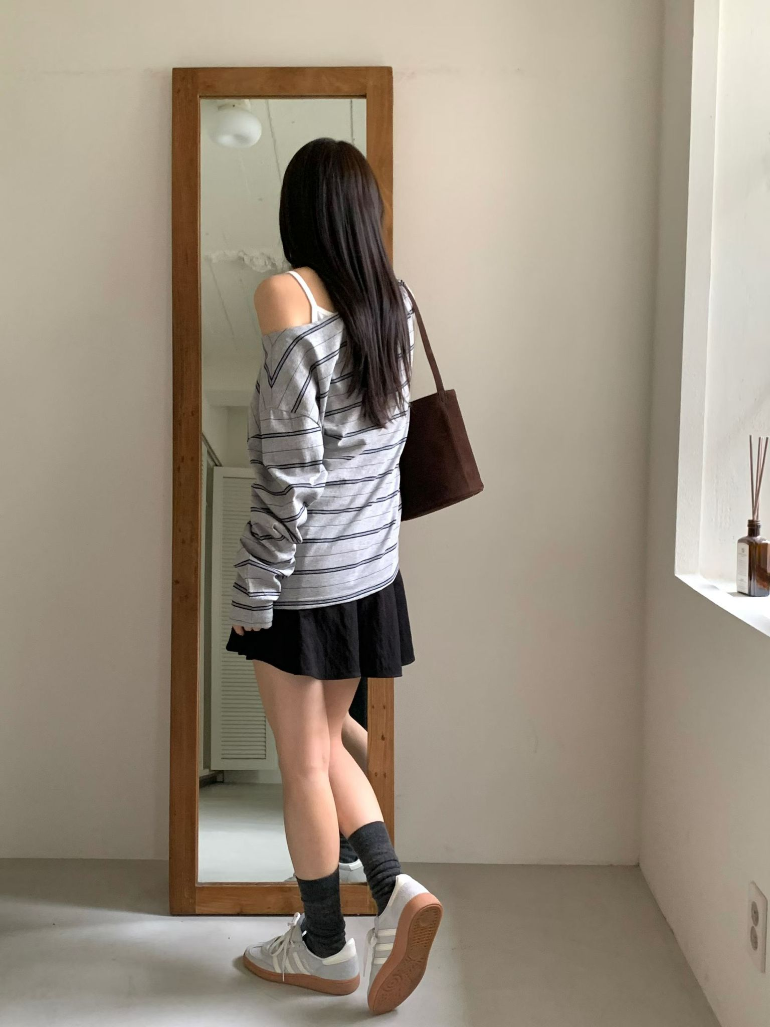 跌膊橫間薄長袖(灰色)