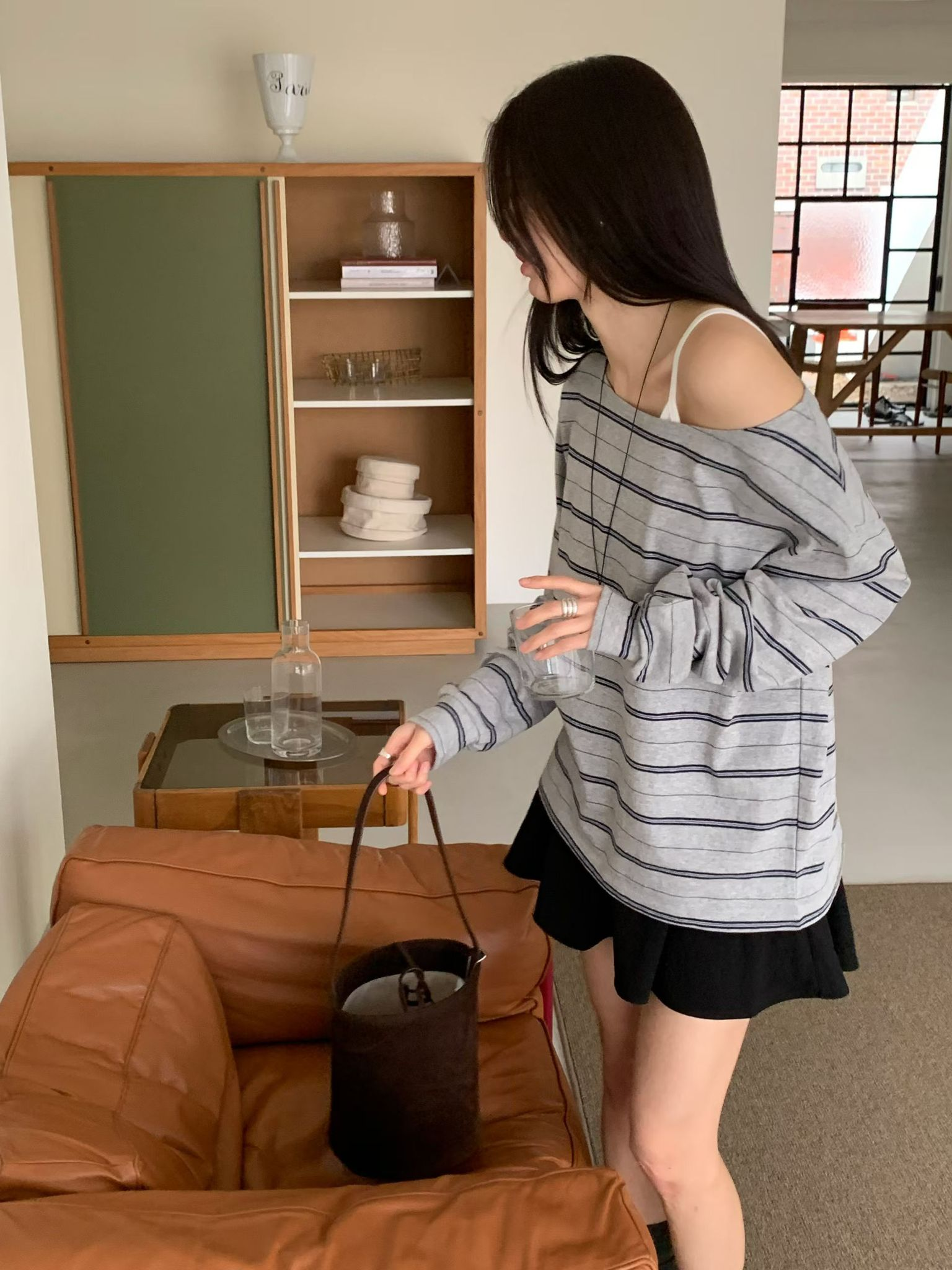 跌膊橫間薄長袖(灰色)