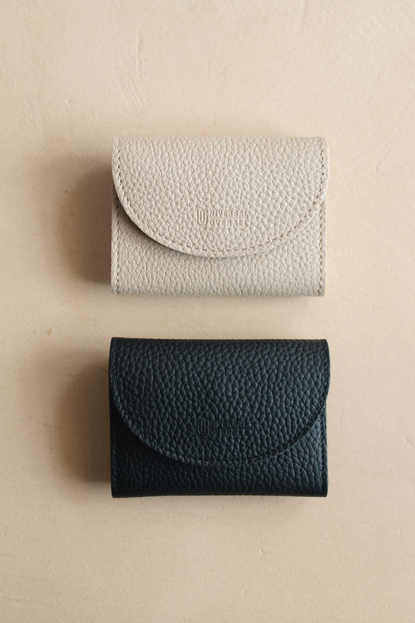 UNIVERSAL OVERALL GRAINED LEATHER DOUBLE FLAP WALLET (2COL)