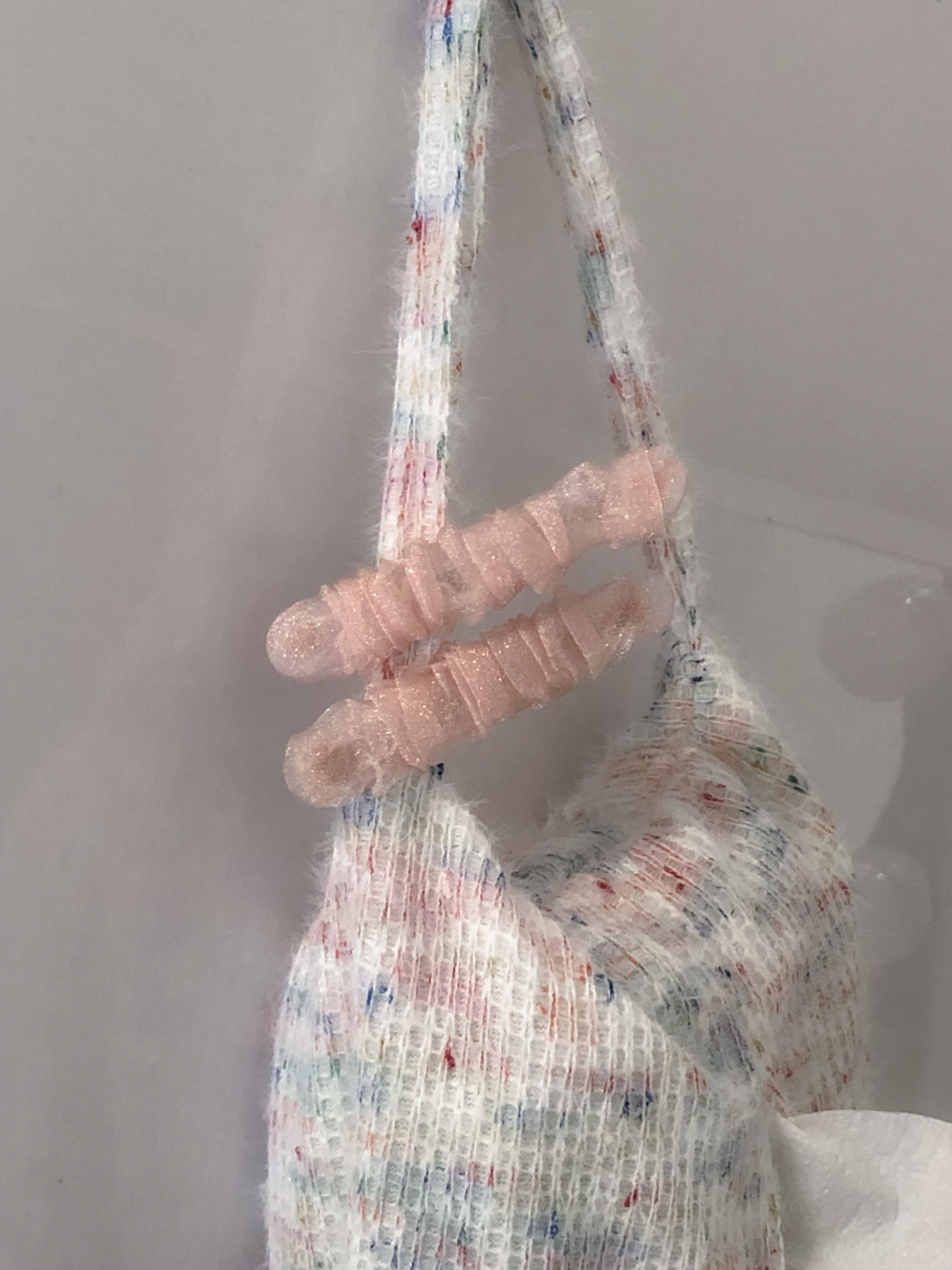 奶杏柔紗皺皺髮夾