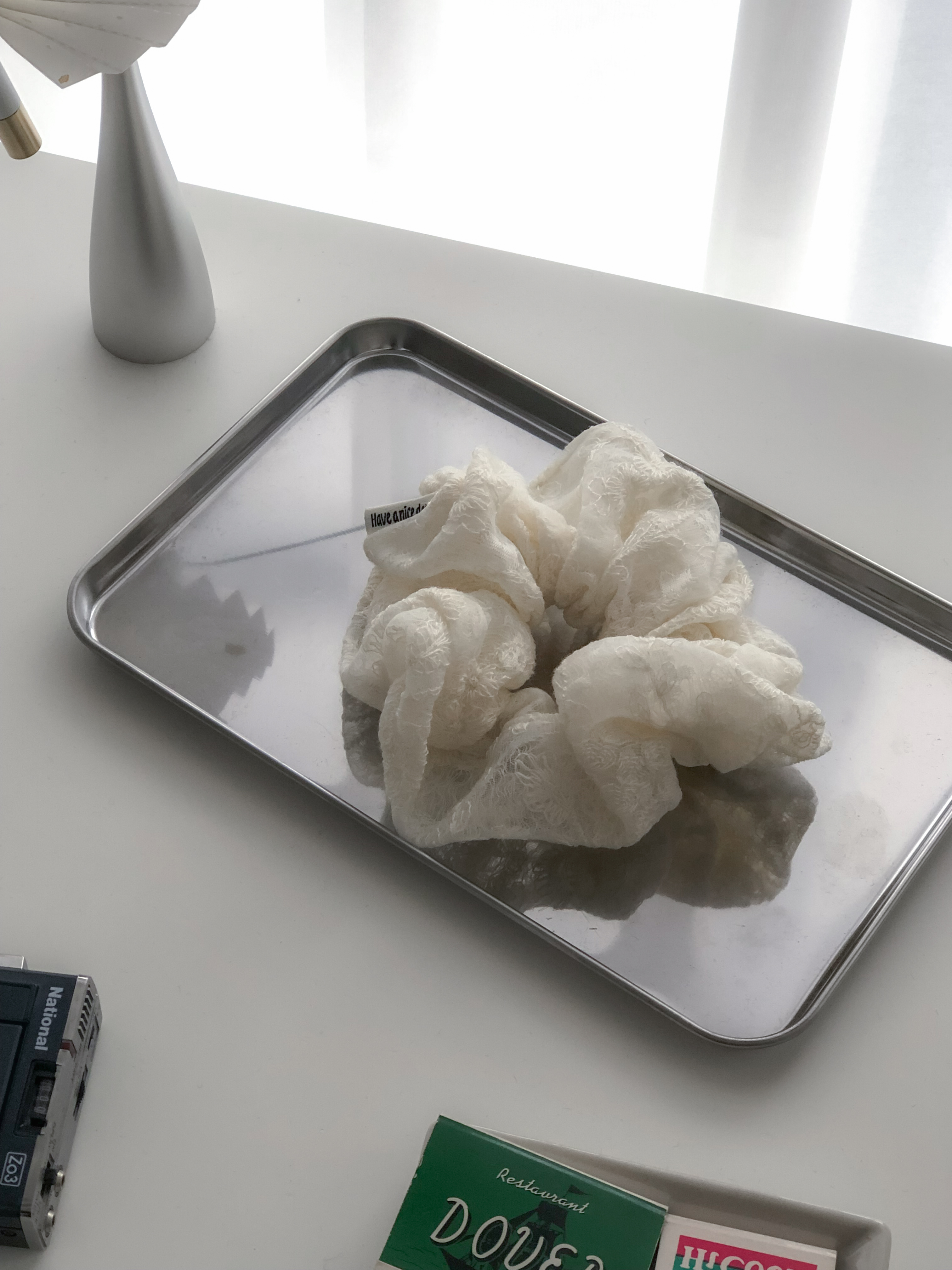 刺繡花紋蕾絲髮圈