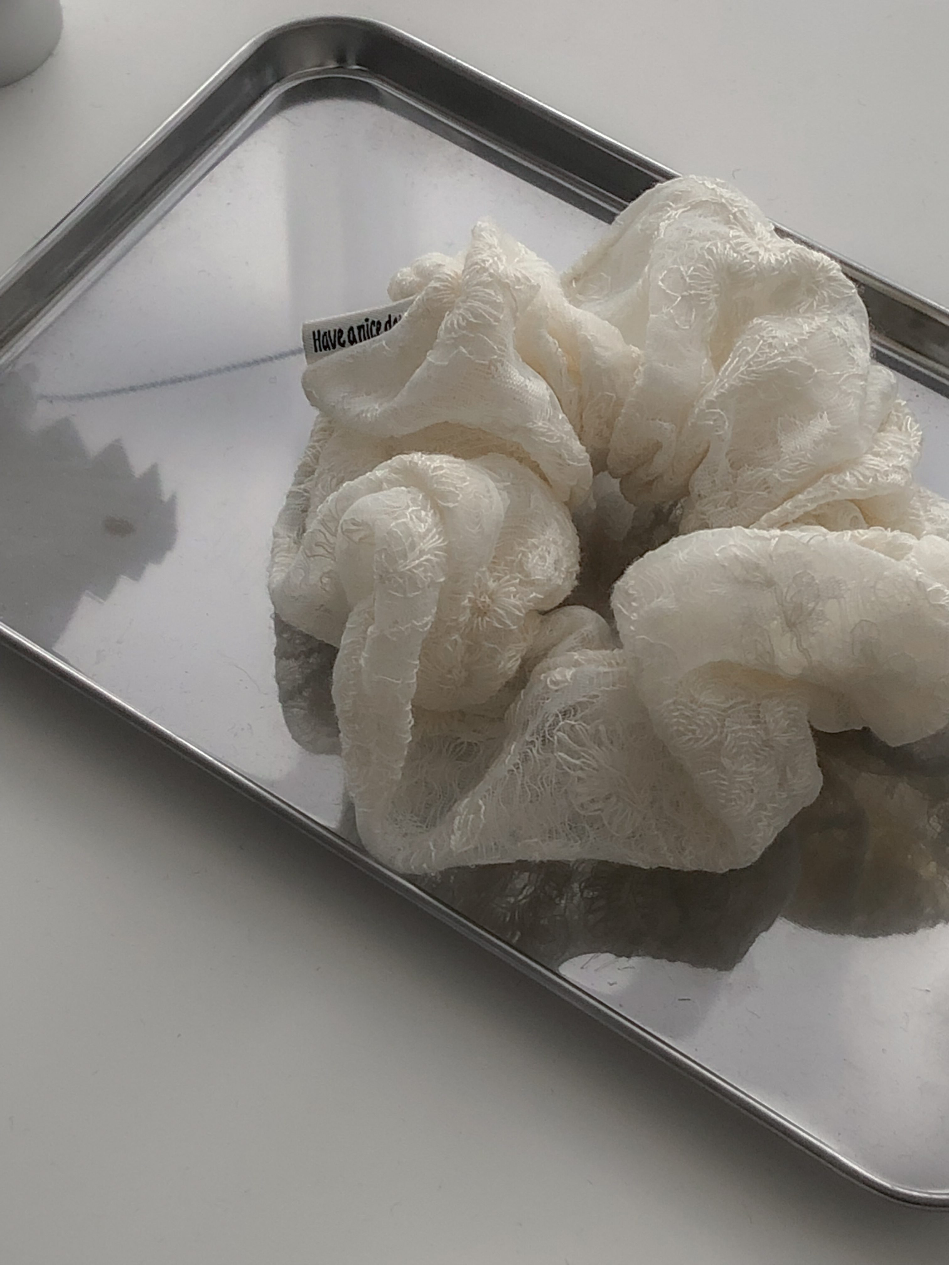 刺繡花紋蕾絲髮圈