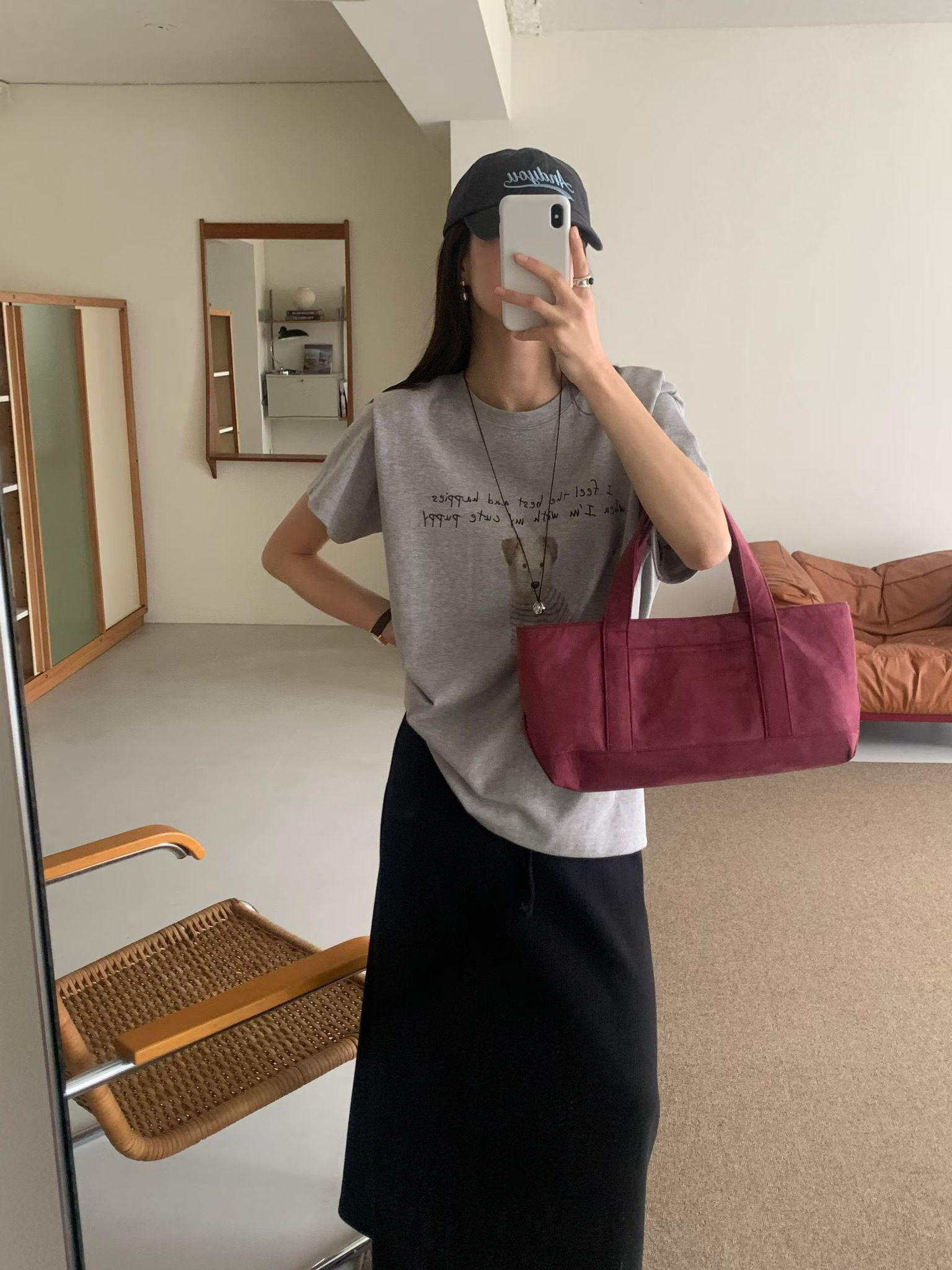 Cute Puppy Tee(灰色)