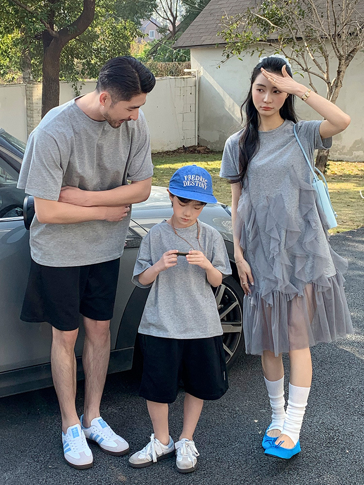 【H0609】Family｜灰色系上衣/蓬蓬裙網紗連衣裙/(80-3XL)