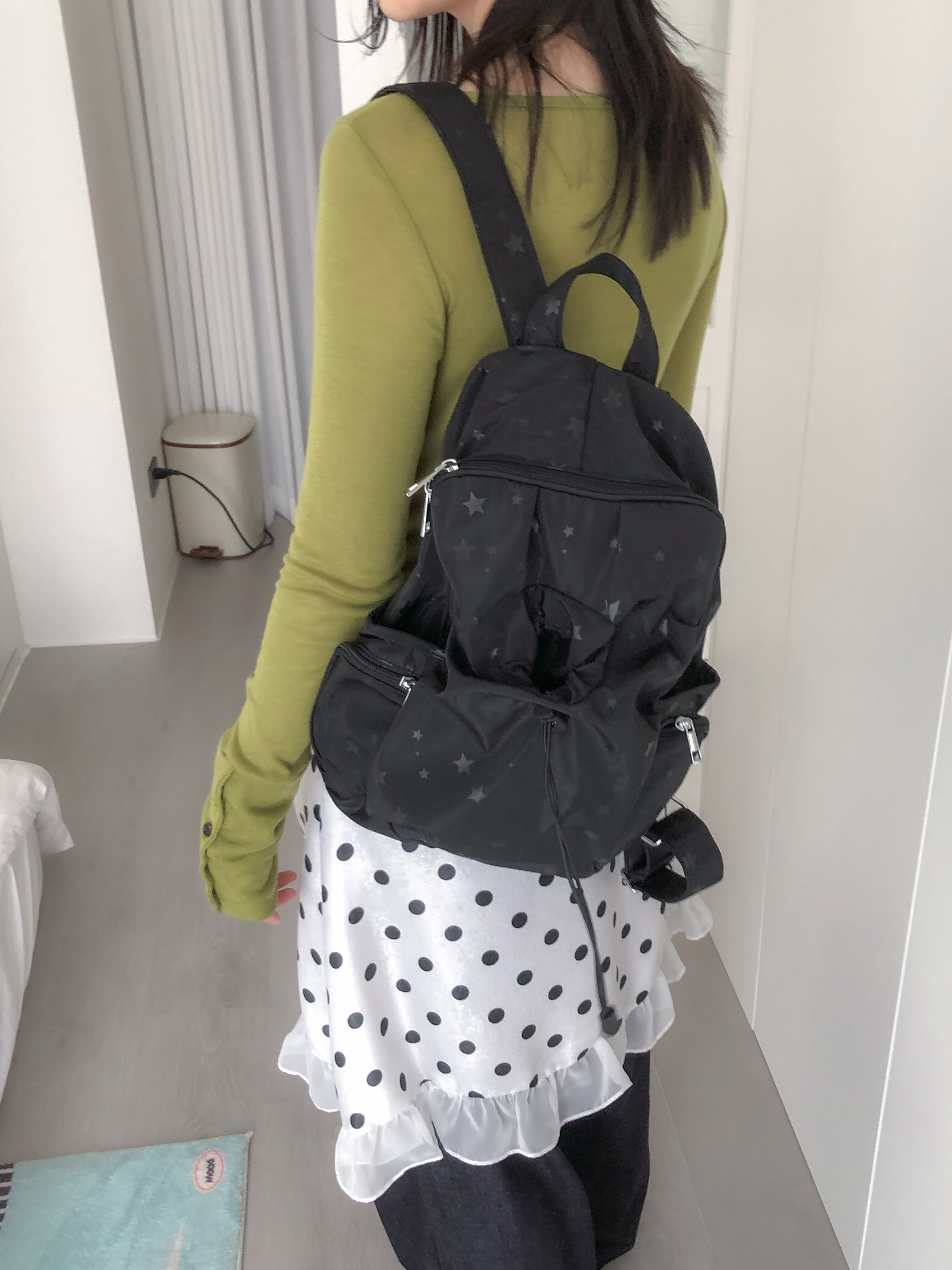 星星抽繩多口袋後背包