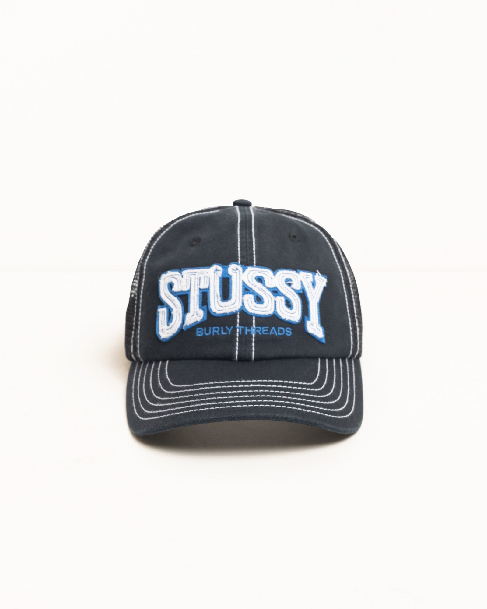2026SS STUSSY MID-DEPTH BURLY THREADS TRUCKER LOGO 字體 網帽 帽子 現貨 1311200