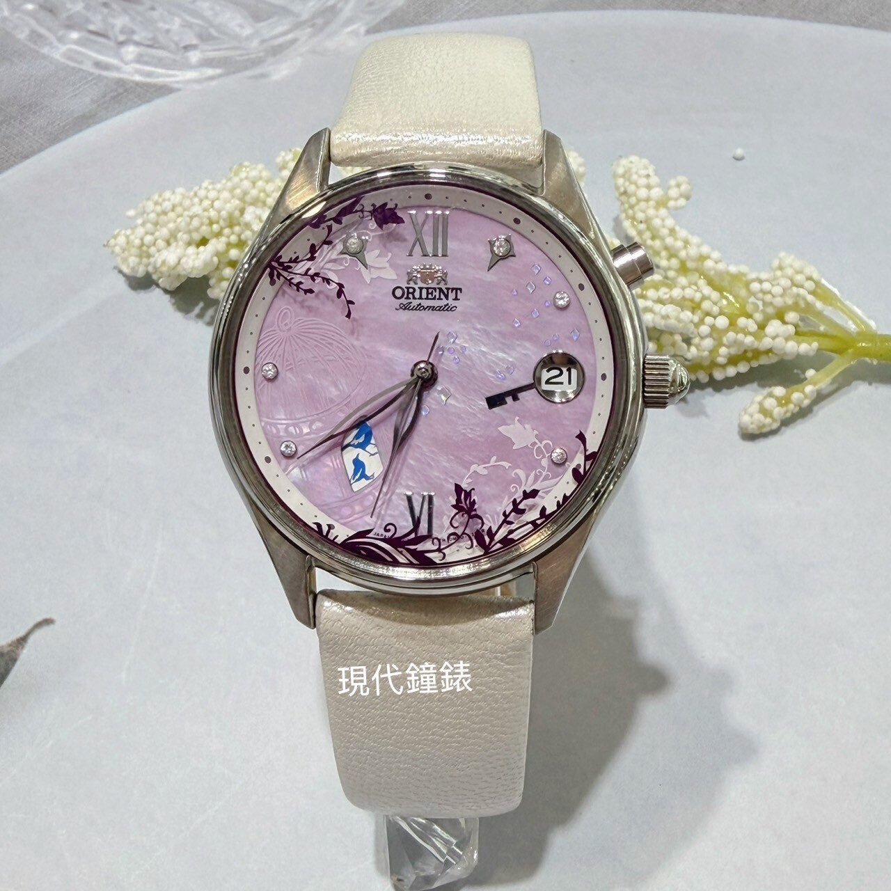 【Orient東方】優雅紫貝母機械錶FDM00003V 33mm 現代鐘錶