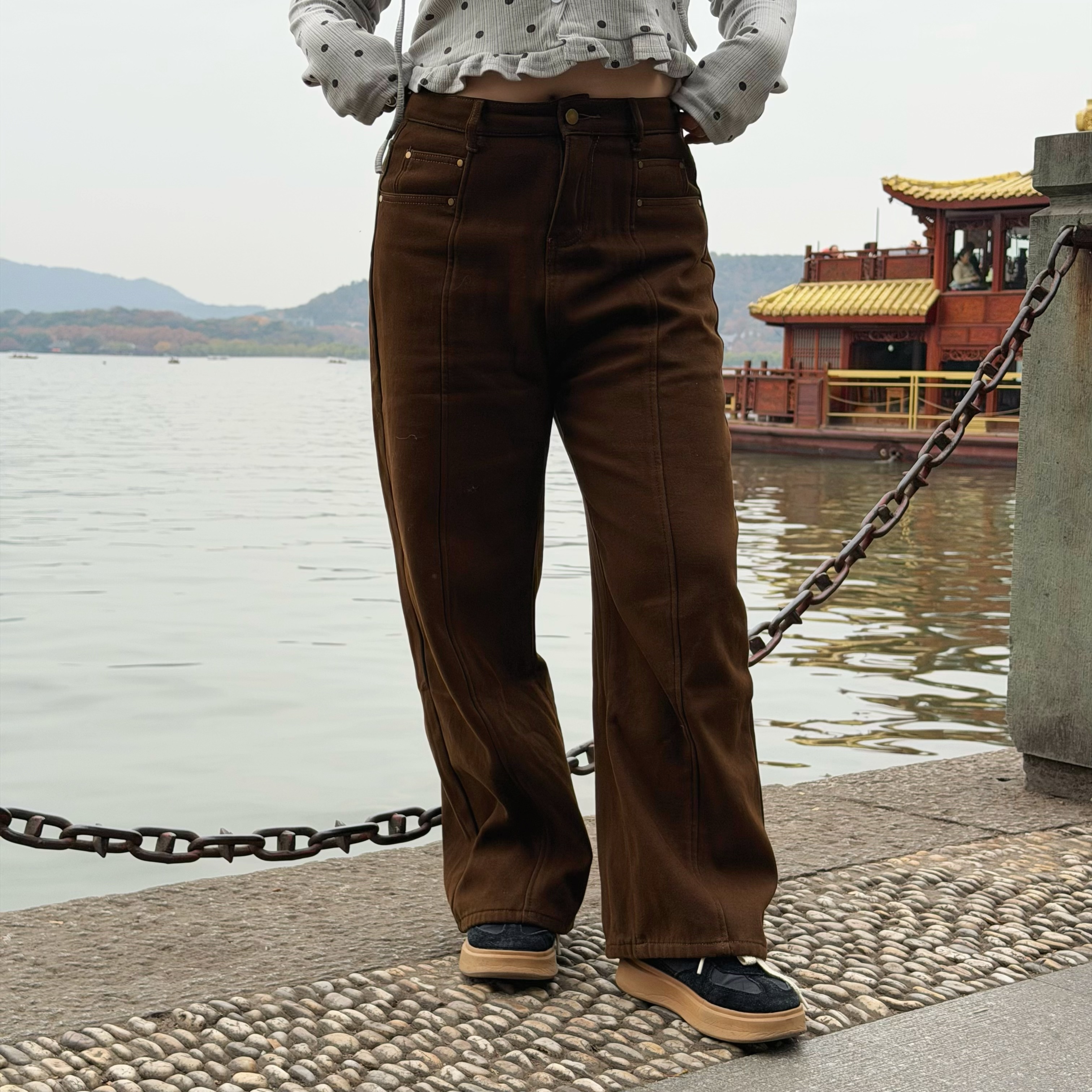 B7 立體剪裁 長腿寬褲