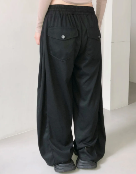 韓國🇰🇷連線 MUCENT 側口袋寬鬆運動棉褲 刺繡 休閒褲 長褲 棉褲 運動褲 抽繩 2色 無刷毛 (任買兩件7-11免運)/預購