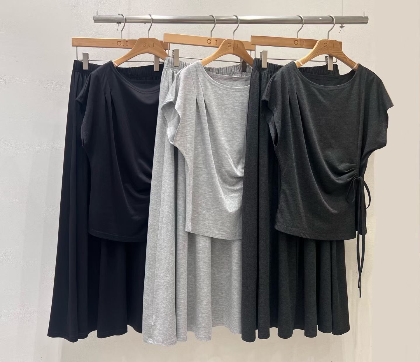 GI6004 飛飛袖束腰上衣休閑褲套裝