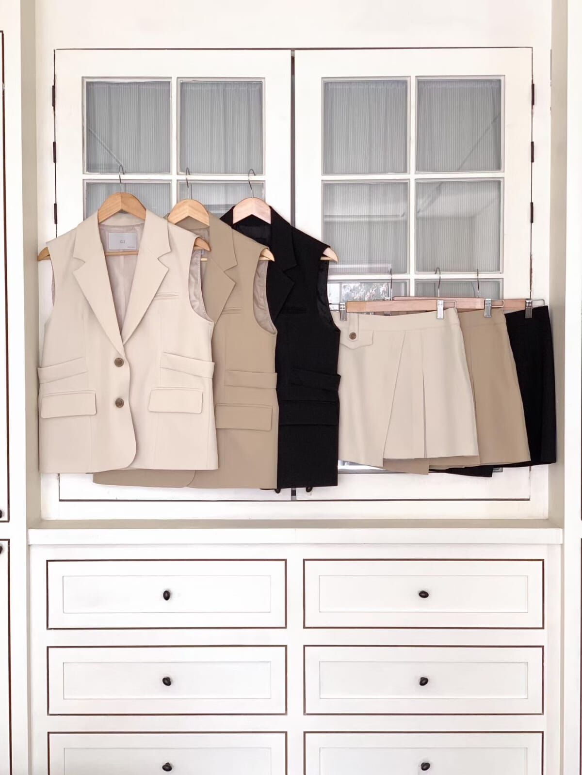 GI6008 高腰不規則壓褶短裙