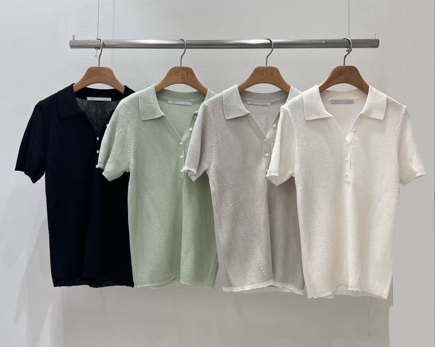 GI6009 亨利翻領針織Tee