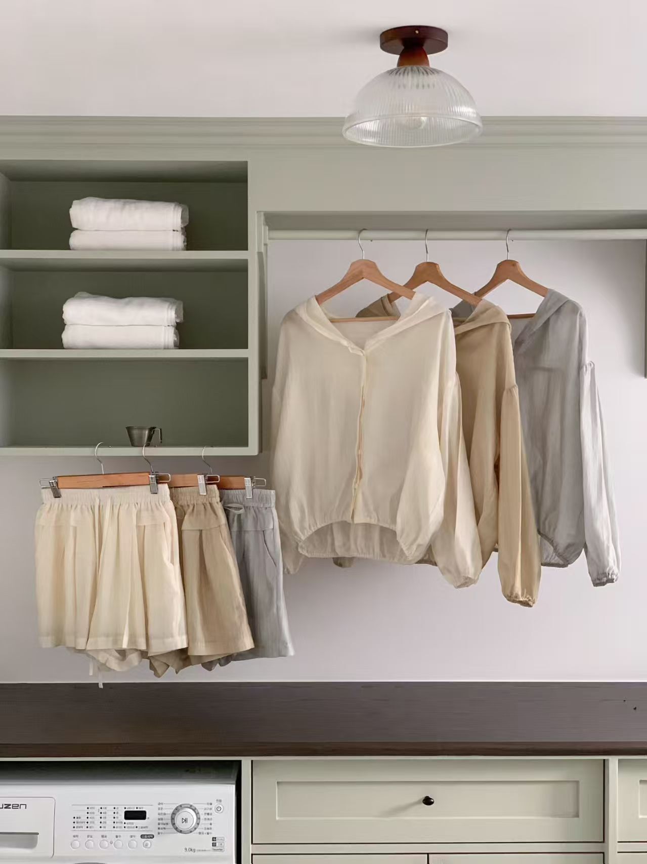 GI6014 休閑橡筋綁帶壓褶短褲