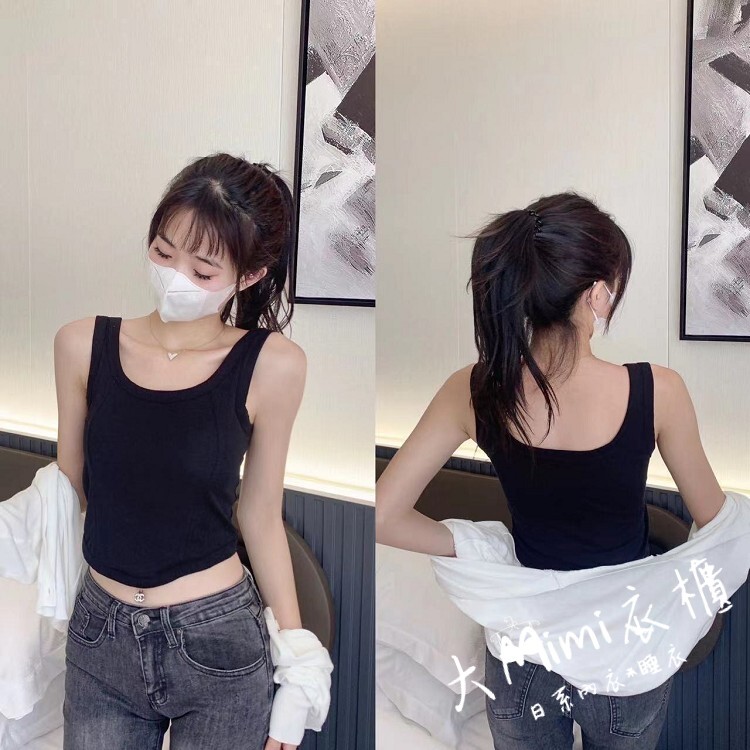 極致百搭｜歐美風彈力羅紋寬肩背心