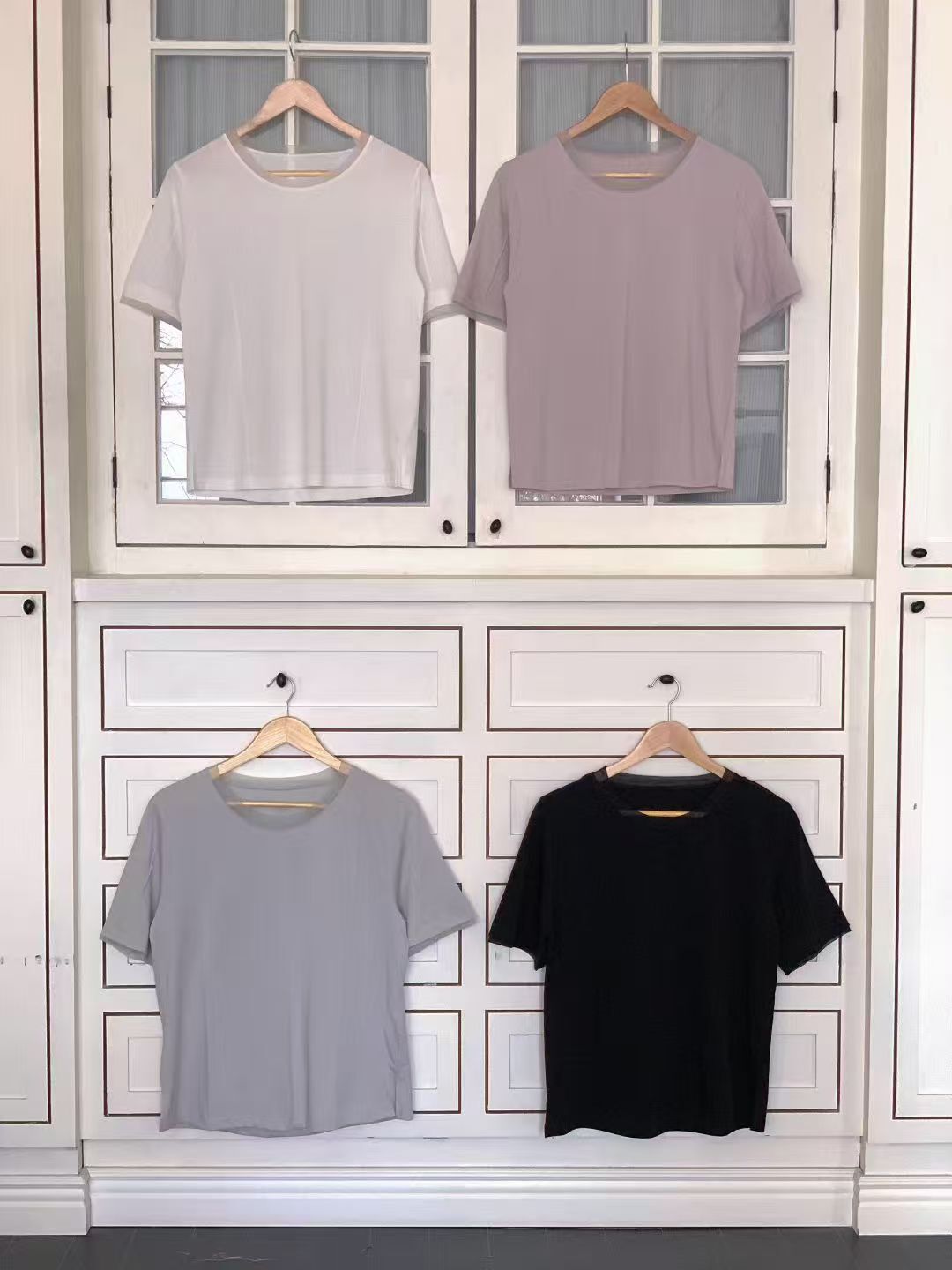 GI6029 拼紗極簡透氣短Tee