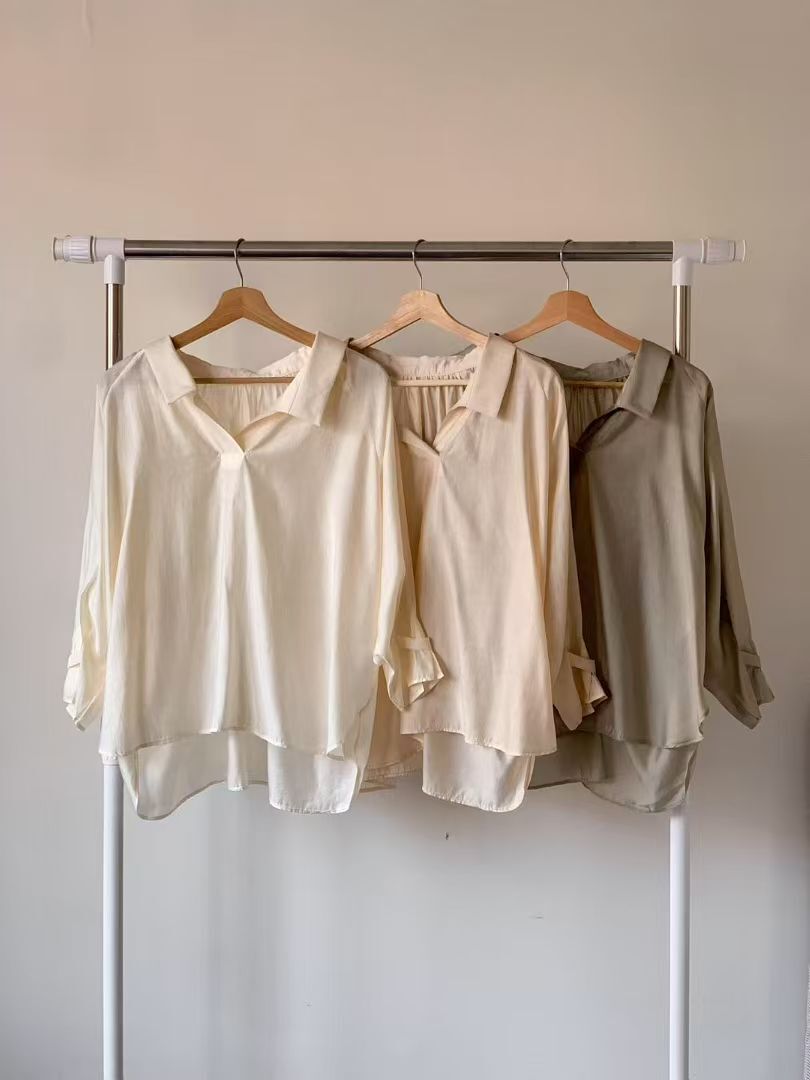 GI6031 前短後長開V翻領收腰上衣