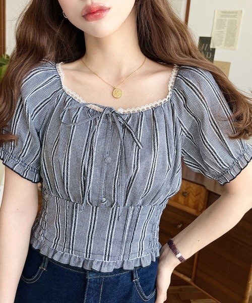 [日本直送🇯🇵]直間lace邊泡泡短袖🫧