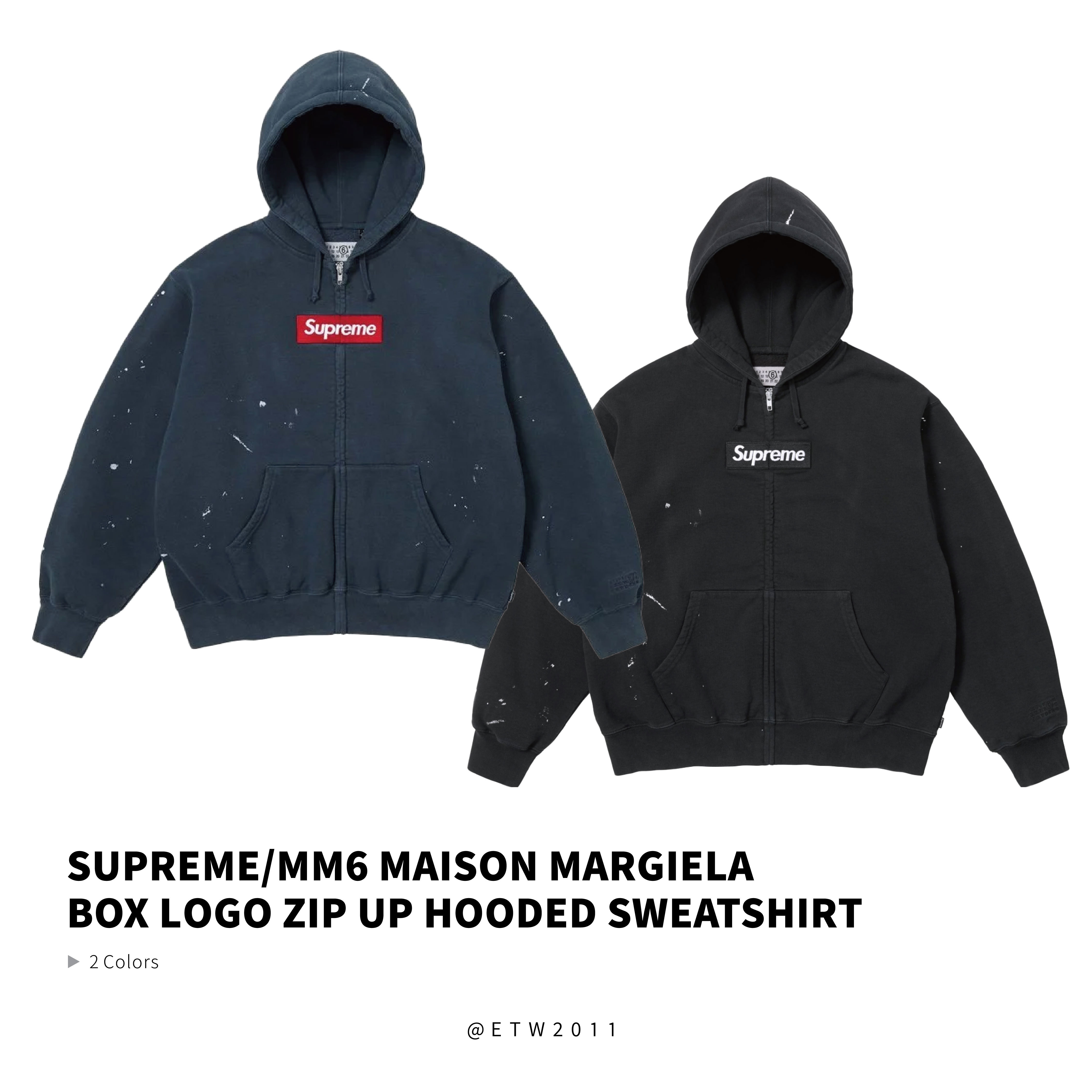 ☆ETW☆【EASY TO WEAR】SUPREME MM6 MAISON MARGIELA BOX LOGO ZIP UP HOODED SWEATSHIRT 聯名 馬吉拉 拉鍊外套 外套