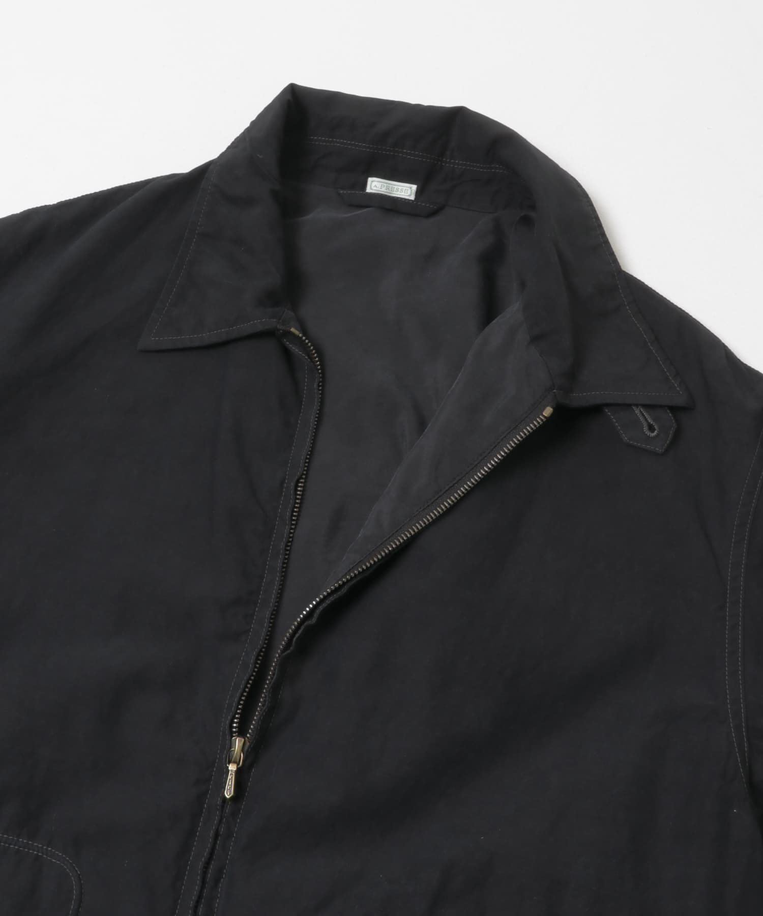 LAST PCS: A.PRESSE 2026 COTTON SILK BACK GABARDINE COACH JACKET (26SAP-01-34) - BLACK PRE ORDER ITEM (預訂中)