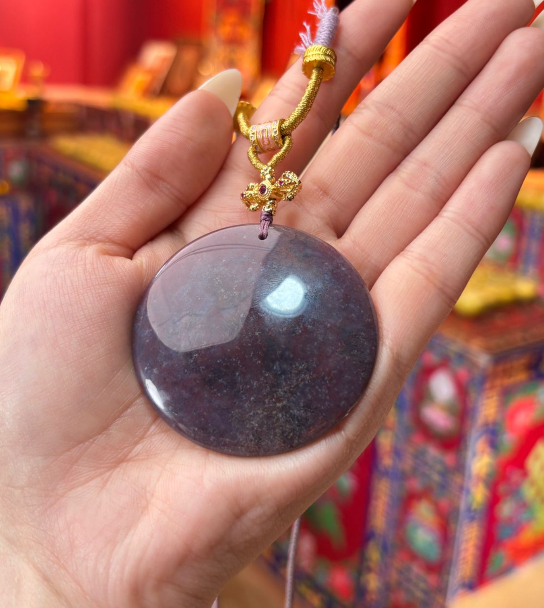 AB260403-H29-紫雲天元餅項鍊（會客製金色號令在面）(需客人留姓名，性別，出生年月日)（一物一證書）(安師兄道場祈福燈陣加持)(預計5月尾到貨)(只限尖沙咀門市自取不包郵)